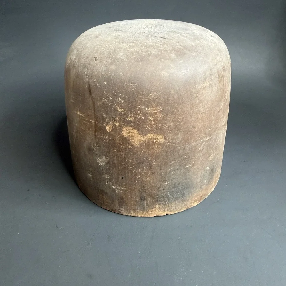 Antique Primitive Millinery Wood Hat Block Mold Form Hatter Tool 7 1/4